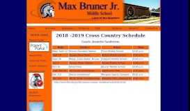 
							         Cross Countryl Schedule - Bruner Middle School								  
							    
