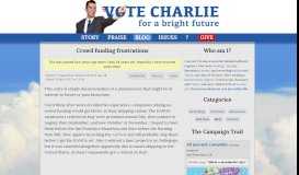 
							         Crowd funding frustrations | Blog | Vote Charlie								  
							    