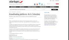 
							         Crowdfunding platforms: An A-Z directory | Startups.co.uk								  
							    