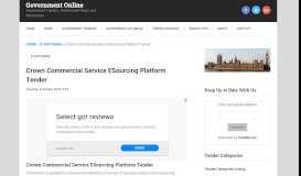 
							         Crown Commercial Service ESourcing Platform Tender								  
							    