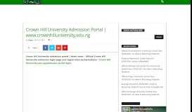 
							         Crown Hill University Admission Portal | www.crownhilluniversity ...								  
							    