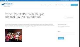 
							         Crown Point “Pinnacle Peeps” support (IWIN) Foundation - Pinnacle ...								  
							    
