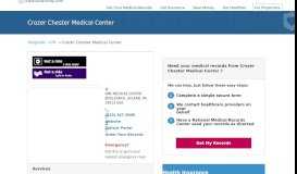 
							         Crozer Chester Medical Center | MedicalRecords.com								  
							    