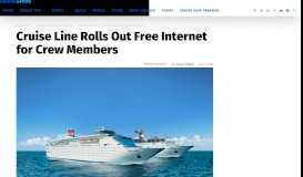 
							         Cruise Line Rolls Out Free Internet for Crew Members								  
							    