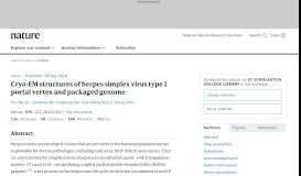 
							         Cryo-EM structures of herpes simplex virus type 1 portal ... - Nature								  
							    