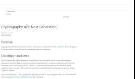 
							         Cryptography API: Next Generation - Windows applications | Microsoft ...								  
							    