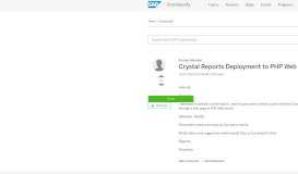 
							         Crystal Reports Deployment to PHP Web Portal - SAP Archive								  
							    