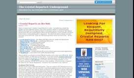 
							         Crystal Reports on the Web - The Crystal Reports® Underground								  
							    
