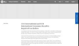 
							         CSA International and ECR International Announce Recall to Repair ...								  
							    