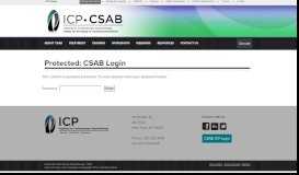 
							         CSAB Login - CSAB: ICP								  
							    