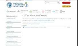 
							         (CSAT) 2.0 Portal User Manual - Homeland Security								  
							    