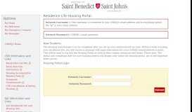 
							         CSB/SJU Housing Portal - Residence Life Housing Portal - College of ...								  
							    