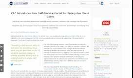 
							         CSC Introduces New Self-Service Portal for Enterprise Cloud Users ...								  
							    