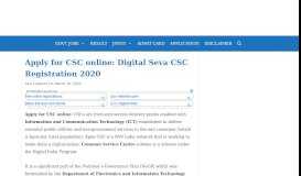 
							         CSC online apply: Digital Seva csc Registration 2020 (Direct ...								  
							    
