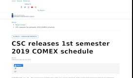 
							         CSC releases 1st semester 2019 COMEX schedule								  
							    