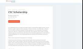 
							         CSC Scholarship - ScholarshipPortal								  
							    