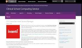 
							         CSCS launches Ivanti Service Manager - Clinical School Computing ...								  
							    