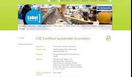 
							         CSE Certified Sustainable Economics | LABEL-ONLINE - Das Portal ...								  
							    