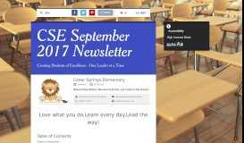 
							         CSE September 2017 Newsletter - Smore								  
							    