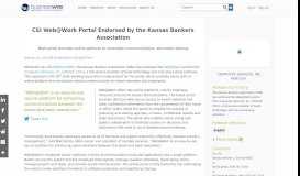 
							         CSI Web@Work Portal Endorsed by the Kansas Bankers Association ...								  
							    