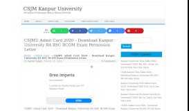 
							         CSJMU Admit Card 2019 - CSJM Kanpur University								  
							    