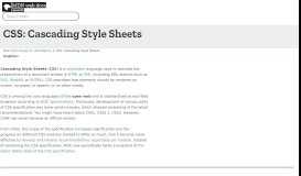 
							         CSS: Cascading Style Sheets | MDN								  
							    