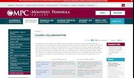 
							         CSUMB Collaboration | Monterey Peninsula College								  
							    