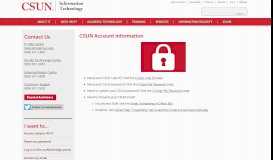 
							         CSUN Account Information | California State University, Northridge								  
							    
