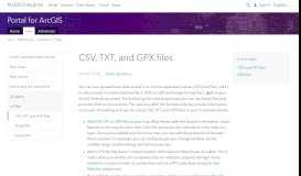 
							         CSV, TXT, and GPX files—Portal for ArcGIS | ArcGIS Enterprise								  
							    