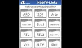 
							         c't Magazin | HbbTV-Links - Heise								  
							    
