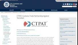 
							         CTPAT: Customs Trade Partnership Against Terrorism | U.S. ...								  
							    