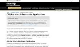 
							         CU Boulder Scholarship Application | Scholarships | University of ...								  
							    