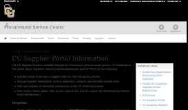 
							         CU Supplier Portal Information | University of Colorado								  
							    
