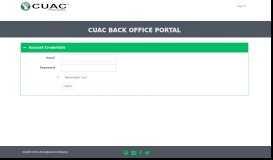 
							         CUAC Back Office Portal								  
							    
