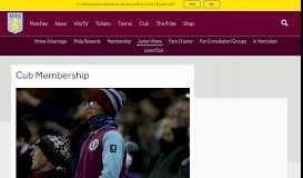 
							         Cub Membership Aston Villa Football Club								  
							    
