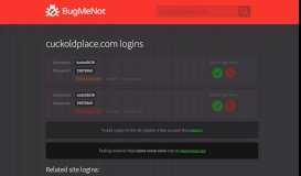 
							         cuckoldplace.com passwords - BugMeNot								  
							    