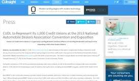 
							         CUDL to Represent Its 1,000 Credit Unions at the 2013 National ...								  
							    