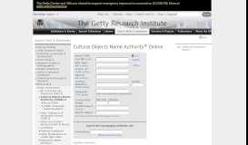 
							         Cultural Objects Name Authority (Getty Research Institute) - The Getty								  
							    