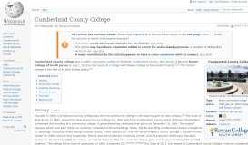 
							         Cumberland County College - Wikipedia								  
							    