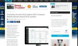 
							         Cummins launches ZED Connect with ELD compliant mobile app								  
							    