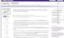 
							         CUNY Accounts (CUNY Portal and CUNYfirst) and Hunter College ...								  
							    