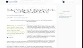 
							         CuraSpan Further Expands the eDischarge Network in New ...								  
							    