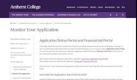 
							         Current Applicants | Monitor Your Application | Amherst College								  
							    