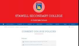 
							         Current College Policies - Stawell Secondary College								  
							    