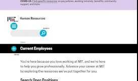 
							         Current Employees | Human Resources at MIT								  
							    