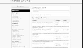 
							         Current Jobs - David Jones								  
							    