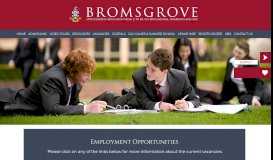 
							         Current Opportunities - Bromsgrove School								  
							    