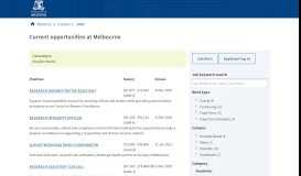 
							         Current opportunities : The University of Melbourne								  
							    