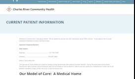 
							         Current Patient Information – Charles River Community Health								  
							    