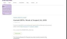 
							         Current RFPs: Week of August 24, 2015 - Capalino + Company								  
							    